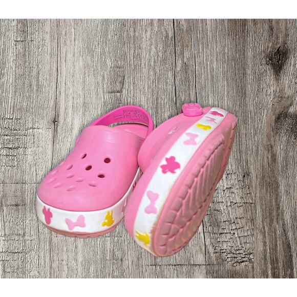 Crocs kids Minnie Mouse pink flashing soles size 7 - Picture 4 of 5